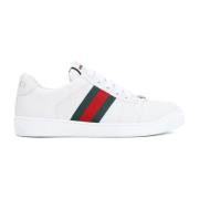 Gucci Präglad Logotyp Läder Sneakers Naken White, Dam