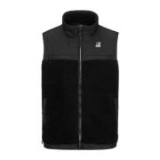 K-Way Unisex Teddy Gilet med Nyloninsatser Black, Dam