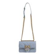 Pinko Mini Vitello Läder Väska Höst/Vinter Kollektion Blue, Dam