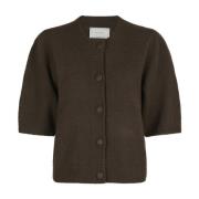 Neo Noir Brun Cardigan med Stora Knappar Brown, Dam