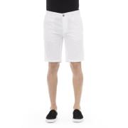 Baldinini Enfärgade Bermuda Shorts med Fickor White, Herr