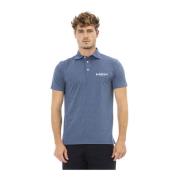 Baldinini Broderad Logo Polo Skjortor Trend Blue, Herr