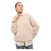 Cesare Gaspari Klassisk Crew Neck Sweater Mulan - Beige Beige, Dam