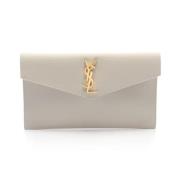 Yves Saint Laurent Vintage Pre-owned Laeder kuvertvskor Beige, Dam