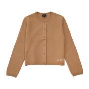 A.p.c. Brun Merinoull Cardigan Sweater Brown, Dam