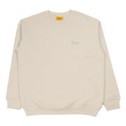 Dime Mtl Broderad Logotyp Crewneck i Natur Beige, Herr