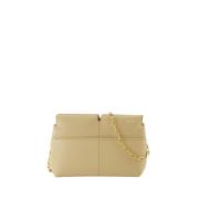 Burberry Beige Läder Snip Clutch Crossbody Väska Beige, Dam