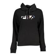 Fila Svart huvtröja med brodyr Black, Herr