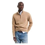 Gant Half-zip Sweatshirt Sacker Rib Beige, Herr