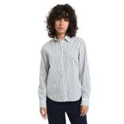 Gant Regular fit randig poplinskjorta White, Dam