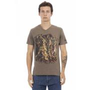 Trussardi Kortärmad V-ringad T-shirt Brown, Herr