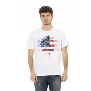 Trussardi Casual T-shirt med rund hals White, Herr