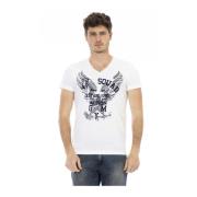 Trussardi Kortärmad V-ringad T-shirt White, Herr