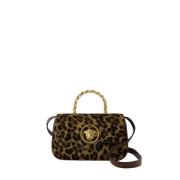 Versace Brun Läder Crossbody-väska med Kedja Brown, Dam