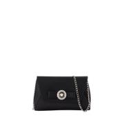 Versace Svart bandclutch med kedjerem Black, Dam