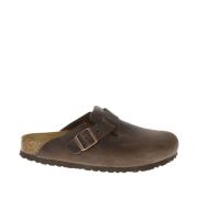 Birkenstock Läder Spänne Träsko Sko Brown, Herr