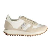 Blauer Sportiga Beige Dam Sneakers med Kontrastdetaljer Beige, Dam