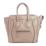 Celine Vintage Pre-owned Laeder handvskor Beige, Dam