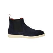 Santoni Blå Chelsea Boot Stiligt Modell Blue, Herr