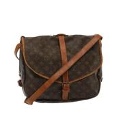 Louis Vuitton Vintage Pre-owned Canvas axelremsvskor Brown, Dam