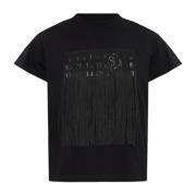 MM6 Maison Margiela Fringe T-shirt Black, Dam