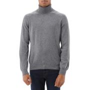 Gran Sasso Mörkgrå Stickad Turtle Neck Tröja Gray, Herr