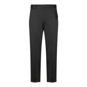 PT Torino Raffinerade Svarta Ull Slim Byxor Black, Herr