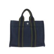 Hermès Vintage Pre-owned Canvas handvskor Blue, Dam