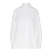 Ottod'Ame Vit Poplin Skjorta med Klassisk Krage White, Dam