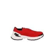 Neil Barrett Bolt Sneakers - Tekniskt Tyg - Snörning Red, Herr