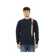 Automobili Lamborghini Casual Sweatshirt med Tryckt Logotyp Blue, Herr