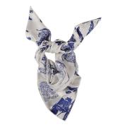 Burberry Sidenscarf SS Stamped Stil Blue, Dam