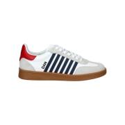 Dsquared2 Blå Röd Låg Topp Sneakers White, Herr