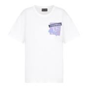 Emporio Armani Vita T-shirts och Polos med Paljett Logo Print White, D...