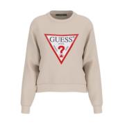 Guess Dam Logotyp Tröja Beige, Dam