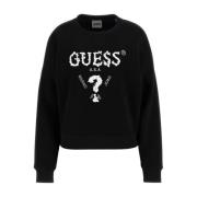 Guess Dam Logotyp Tröja Black, Dam