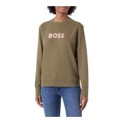 Hugo Boss Dam Sweatshirt med Elaborate Design Green, Dam