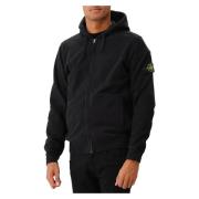 Stone Island Svart Fleece Zip Hoodie Black, Herr