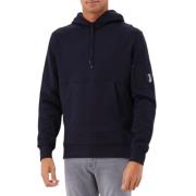 C.p. Company Marinblå Fleece Hoodie Blue, Herr