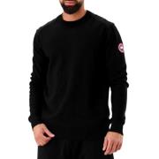 Canada Goose Svart Crew Neck Stickad Tröja Black, Herr