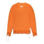 MM6 Maison Margiela Stickad tröja i bomull Orange, Herr