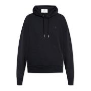 Ami Paris Hoodie med logotyp Black, Dam