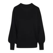 Absolut Cashmere Ull Kashmir Rund Hals Tröja Black, Dam