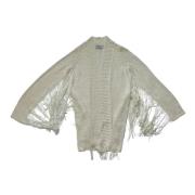 Dondup Fringe Cardigan för Kvinnor White, Dam