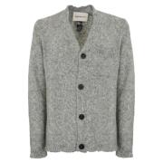 Amaránto Alpacka Ull V-ringad Cardigan Tröja Gray, Herr