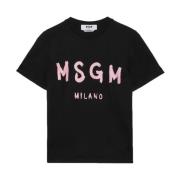 Msgm Bomull T-shirt Beige, Dam