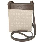 Bvlgari Vintage Pre-owned Canvas axelremsvskor Beige, Dam