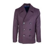 PS By Paul Smith Burgundy Ull Kashmir Dubbelknäppt Kappa Purple, Herr