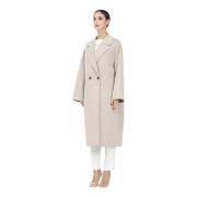 ViCOLO Beige Lång Kappa med Oversized Design Beige, Dam