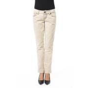 Byblos Slim Fit Jeans med fram- och bakfickor Beige, Dam